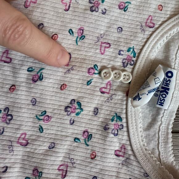 Vintage Oshkosh Floral Ribbed Crewneck Top Size 2T - Picture 2 of 4